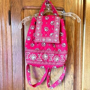 Vera Bradley|Vintage Red Bandana Mimi backpack